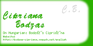 cipriana bodzas business card